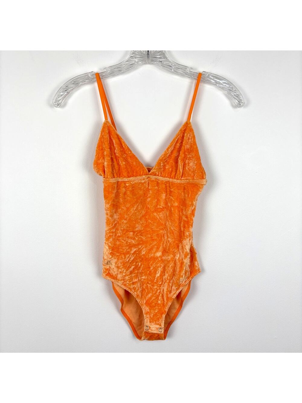 Baserange Mississippi Bodysuit Orange Velour Small Modal